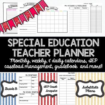 Preview of Special Education Teacher Planner for ANY YEAR! Caseload Management and more!