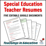 Special Education Teacher Resume (5 Editable Samples)