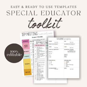 Preview of Special Education Teacher Toolkit / IEP Binder