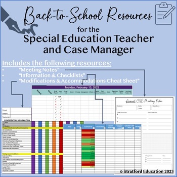 Preview of Special Education Teacher and Case Manager Resources BUNDLE