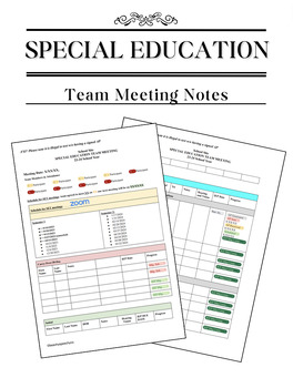 Preview of Special Education Team Meeting Notes