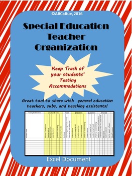 Preview of Special Education Testing Accommodations Note Chart