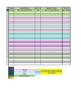 Preview of Personal Schedule