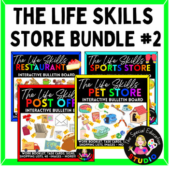 Preview of Special Education Vocational Bulletin Board Life Skills Stores Bundle #2 SPED ED