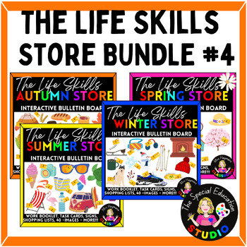 Preview of Special Education Vocational Bulletin Board Life Skills Stores Bundle #4 SPED ED