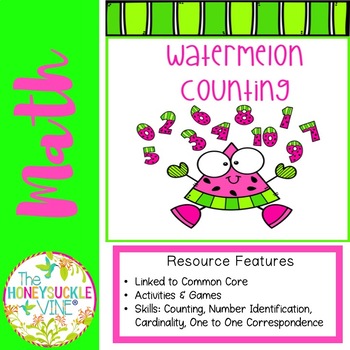 Preview of Special Education Watermelon Math Counting Graphing Sequencing