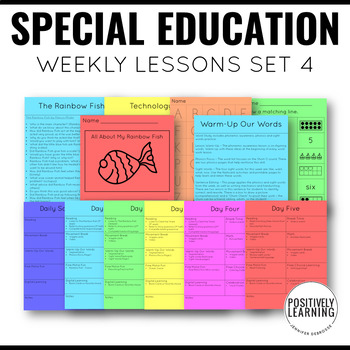 Preview of Special Education Weekly Lesson Sub Plans Set 4
