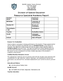 Special Education, Woodcock-Johnson IV Academic Report, Ac
