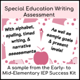 Special Education Writing Assessment with Common Core Alig