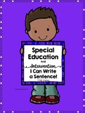 Special Education Writing: I Can Write a Sentence