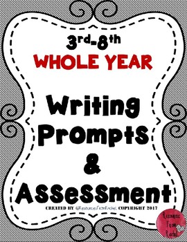 Preview of Special Education Writing Prompts and Assessment (3rd-8th)