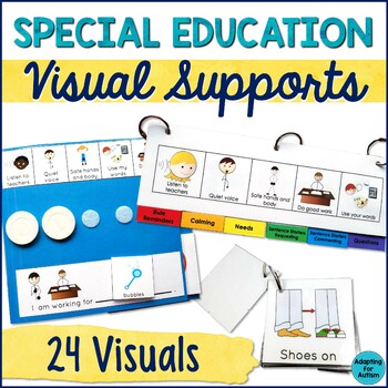 Preview of Autism Visual Supports - Schedules, First Then, Yes No, Wait, & Break Cards