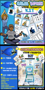 Preview of Special Education and Calm Down Visual Resource Kits BUNDLE! For Older Kids!