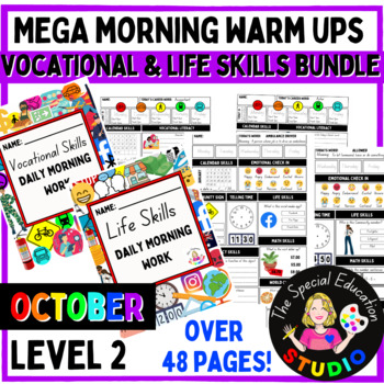 Preview of Special Education binder BUNDLE Morning Life skills vocational October 2 Sped Ed