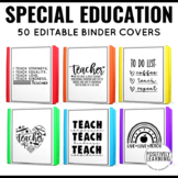 Teacher Binder Covers Editable | Special Education Organization