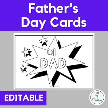 Preview of Special Father's Day Cards - No Prep Required