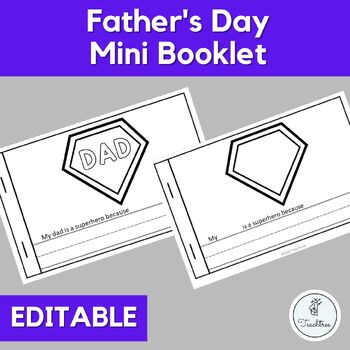 Preview of Special Father's Day Mini Booklet - Low Prep Required