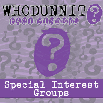 Preview of Special Interest Groups Whodunnit Activity - Printable & Digital Game Options