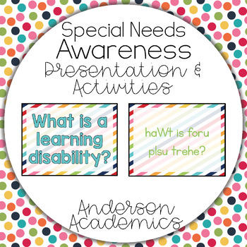 Preview of Special Needs Awareness Presentation - Learning Disability Simulations