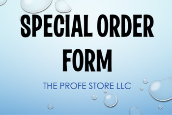 Preview of FREE: Special Order Form