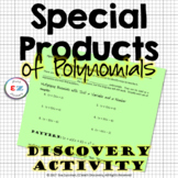 Special Products of Polynomials - Discovery Activity
