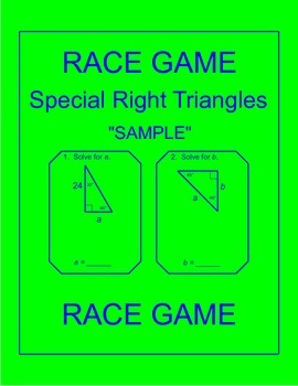 Preview of Special Right Triangles - RELAY RACE GAME Sample (1 page)