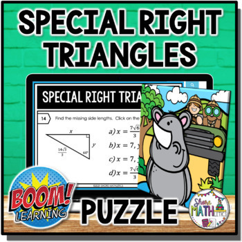 Preview of Special Right Triangles 30-60-90 45-45-90 Digital Puzzle Boom Activity