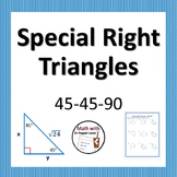 Special Right Triangles: 45-45-90 Practice Worksheet