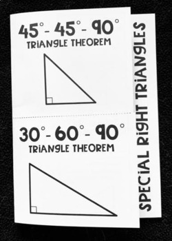 Preview of Special Right Triangles 45 45 90 and 30 60 90 Editable Geometry Foldable