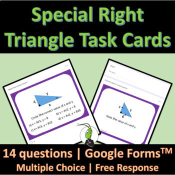 Preview of Special Right Triangles 45-45-90 and 30-60-90 Geometry Google Form