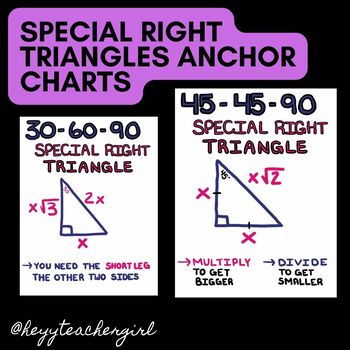 Special Right Triangles Anchor Chart Freebie By Heyyteachergirl Tpt