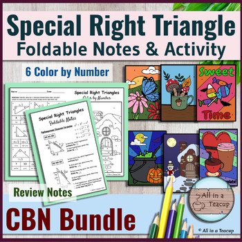 Preview of Special Right Triangles Bundle of Foldable Notes & CBN Activities