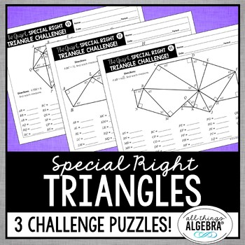 Preview of Special Right Triangles | Challenge Puzzles