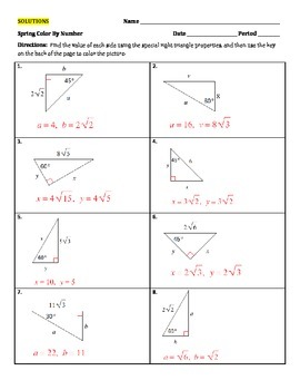 special right triangles key