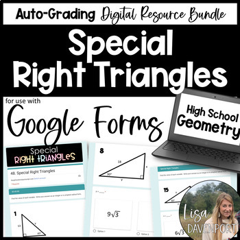 Preview of Special Right Triangles - Google Forms Homework