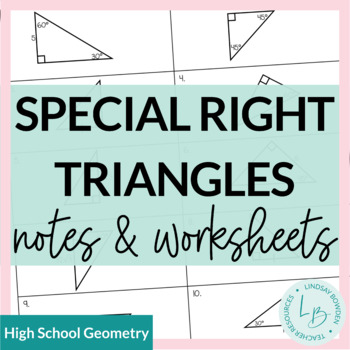 Preview of Special Right Triangles Guided Notes & Worksheets