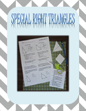 Special Right Triangles Interactive Notebook and Worksheet