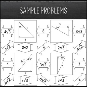 Special Right Triangles Worksheet - Maze Activity (30-60-90 & 45-45-90)