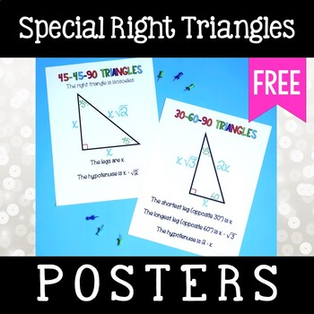 Preview of Special Right Triangles Posters - FREEBIE