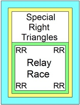 Preview of Special Right Triangles - RELAY RACE GAME (Groups of 2 or 4)  8 rounds of 4