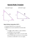 Special Right Triangles Reference Sheet