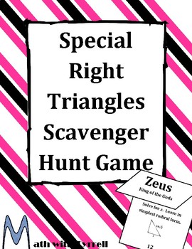 Preview of Special Right Triangles Scavenger Hunt Game