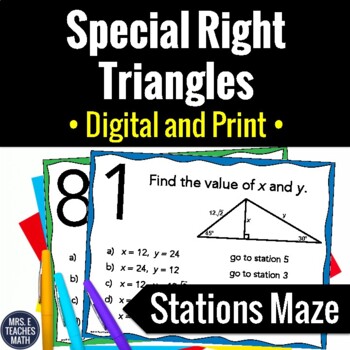Preview of Special Right Triangles Activity | Digital and Print