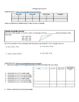 Preview of Special Right Triangles and Trigonometry Investigations and Practice Bundle