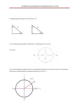Preview of Special Right Triangles and the Unit Circle Guided Notes