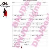 Special Segment of a Triangle Printable/Handout/Worksheet