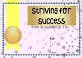 Special Student Award Certificate