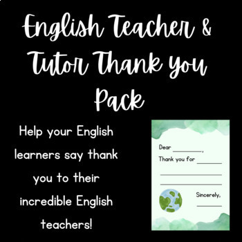 Preview of Thank You Notes for English Language Teachers!