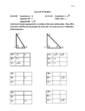 Special Triangles Worksheet
