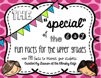 Preview of "Special" of the Day-Fun Facts for Upper Elementary